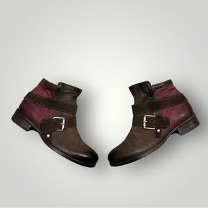 Miz Mooz Spencer Womens Brown Leather Zipper Ankle & Booties Boots‎ Sz 37